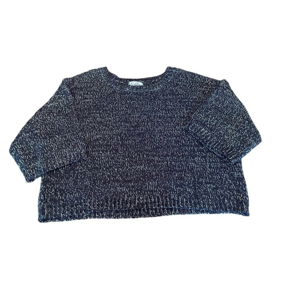 Medium Keighley Knit Womens Pull Over‎ Waist Length Oversize Marled Knit Sweater